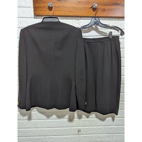 Ilie Wacs Women's Black Vintage Skirt Suit Size 8 - Picture 5 of 6